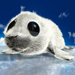 3ds max cute baby seal rigged