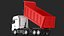 Detailed Dump Truck Red