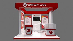 3D booth 3x3 red