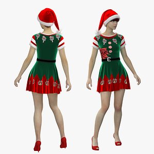 Christmas dress Marvelous Designer or Clo3D ZPRJ