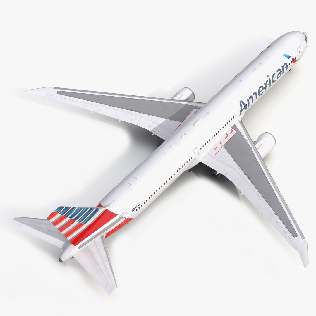Boeing 767-400ER American Airlines 3D Model 3D model preview