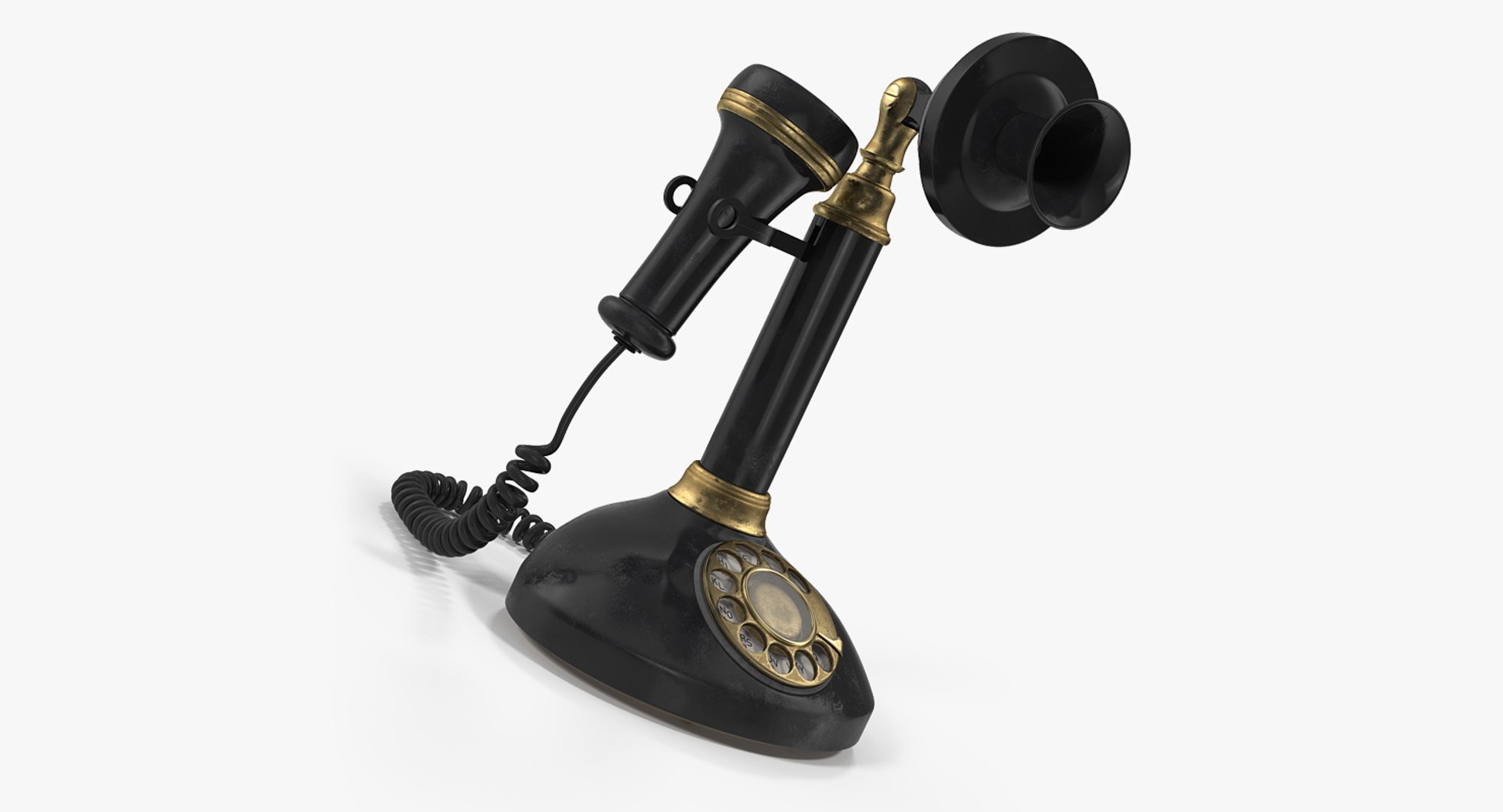 Old Upright Telephone 3D model preview