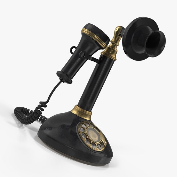 old upright telephone phone 3D model