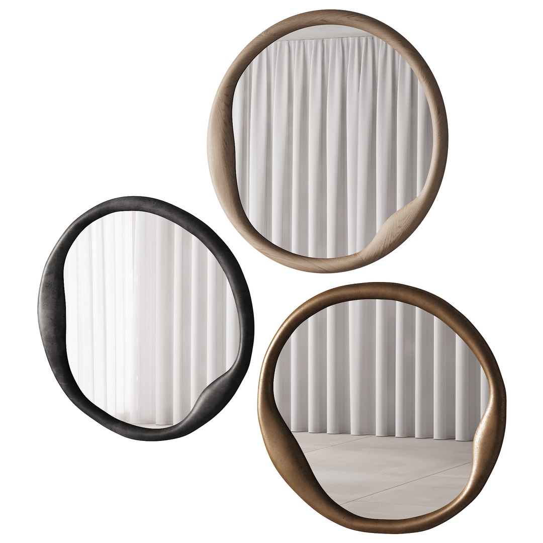 modelo 3d 345 sculptural organic Doreen Round Mirror - TurboSquid 2077032