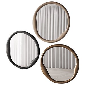 345 sculptural organic Doreen Round Mirror