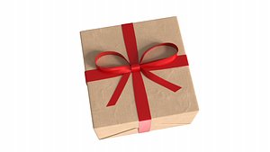3D Wrapped Gift Box PBR 09 model