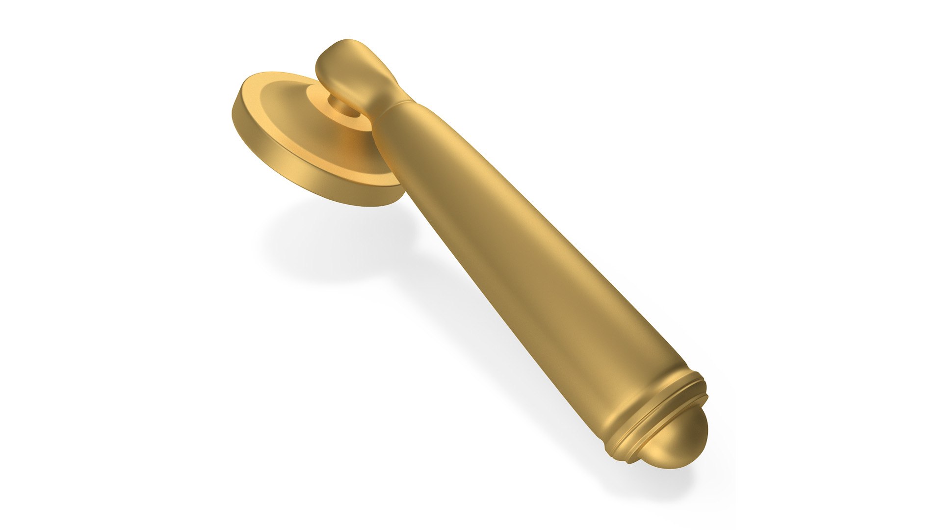 Door Handle Swivel Straight Round Gold 3D model preview