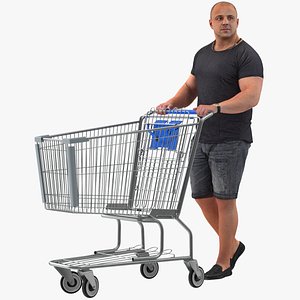 Arnold Casual Summer Walking Pose 02 With Shopping Cart