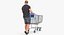 Arnold Casual Summer Walking Pose 02 With Shopping Cart 3D model