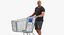 Arnold Casual Summer Walking Pose 02 With Shopping Cart 3D model