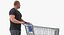 Arnold Casual Summer Walking Pose 02 With Shopping Cart 3D model