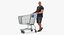 Arnold Casual Summer Walking Pose 02 With Shopping Cart 3D model