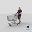 Arnold Casual Summer Walking Pose 02 With Shopping Cart 3D model