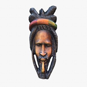 Legendary Bob Marley wall mask low-poly model