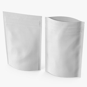 zipper white paper bags 3D