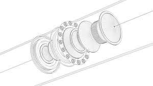 3D Lens camera glass structure model