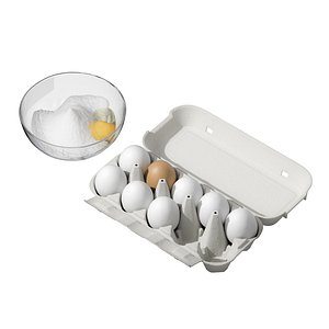 3D eggs food yolk model