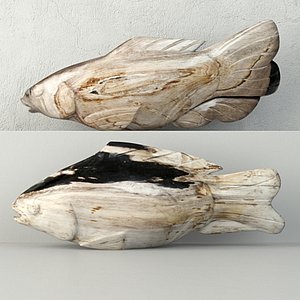 3D model hand carved petrified wood