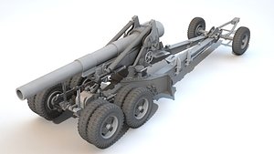 M115 203 mm Howitzer M1 8-inch 3D