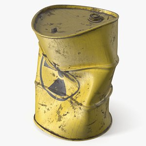 3D Damaged Steel Container for Toxic Waste