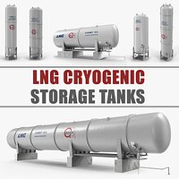 LNG Cryogenic Storage Tanks 3D Models Collection