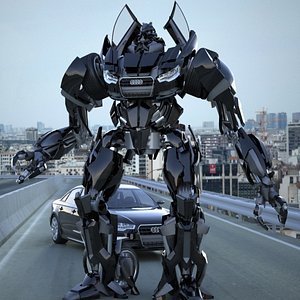 Audi A6 2012 Transformer Black / Autobot - Rigged