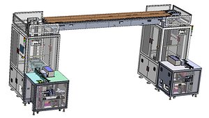 Automatic Overhead Conveyor Product Lifting and Transfer System 3D CAD Model 3D model