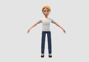 blond cartoon boy 3D model