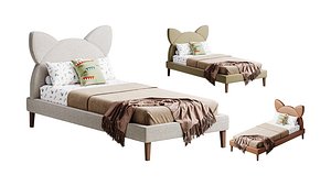 Children single bed beige Kitty