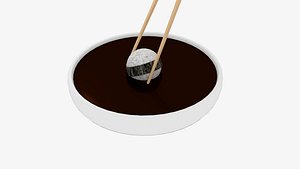 chopstick dip sphere sushi 3D model