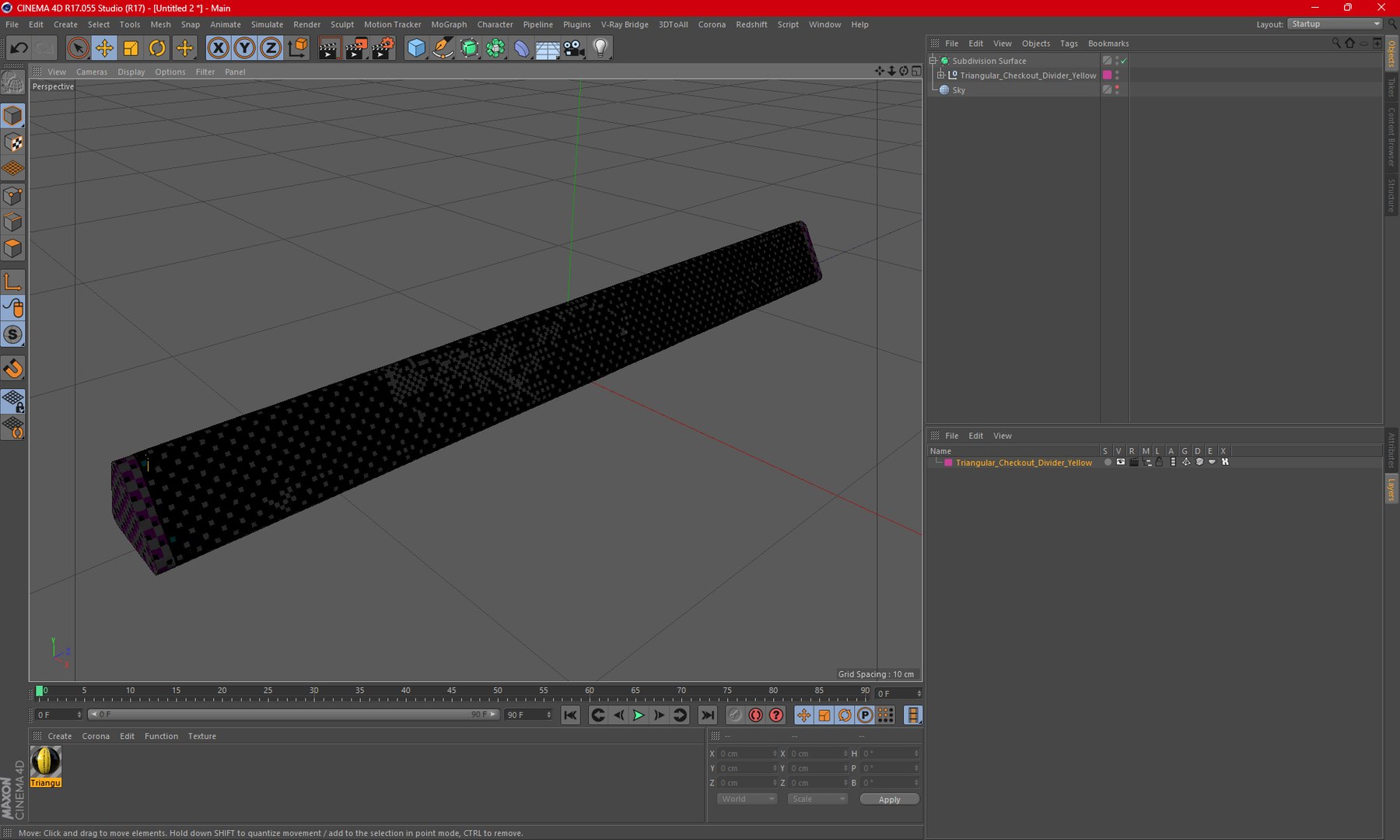 Triangular Checkout Divider Yellow 3D - TurboSquid 2221517