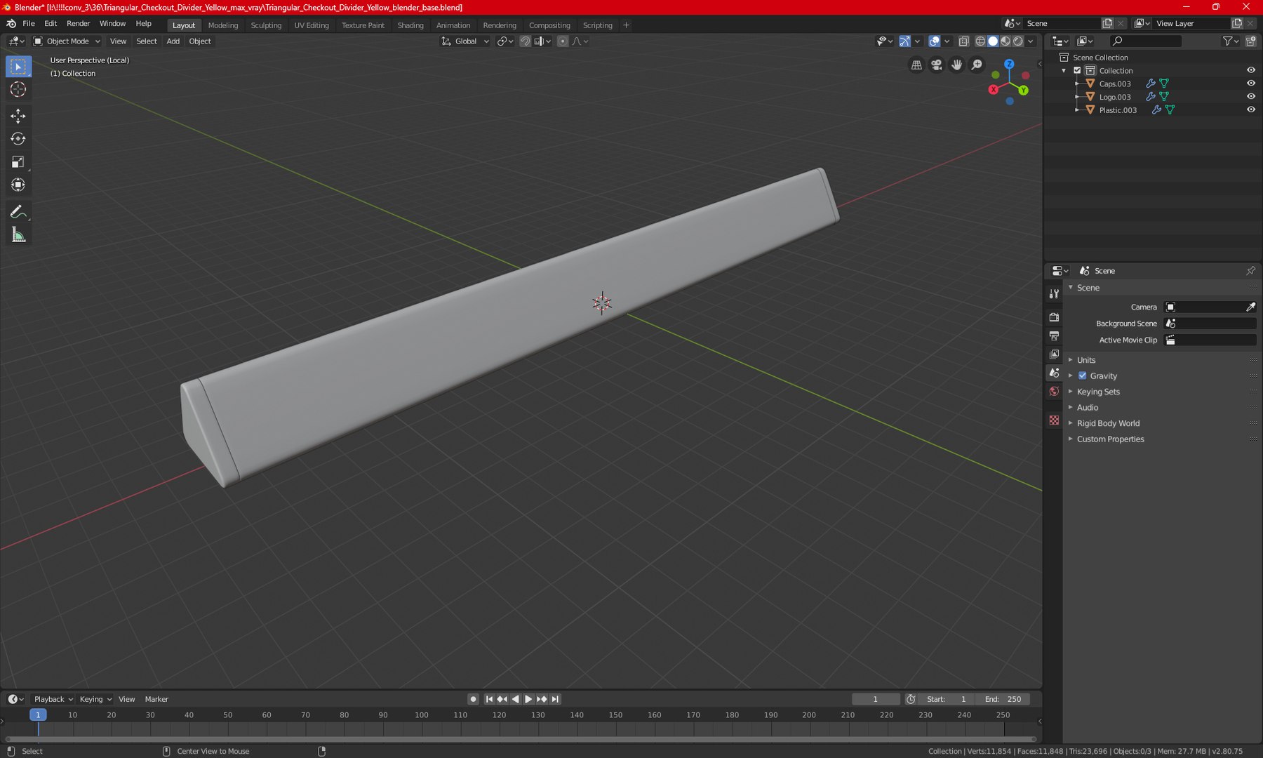 Triangular Checkout Divider Yellow 3D - TurboSquid 2221517