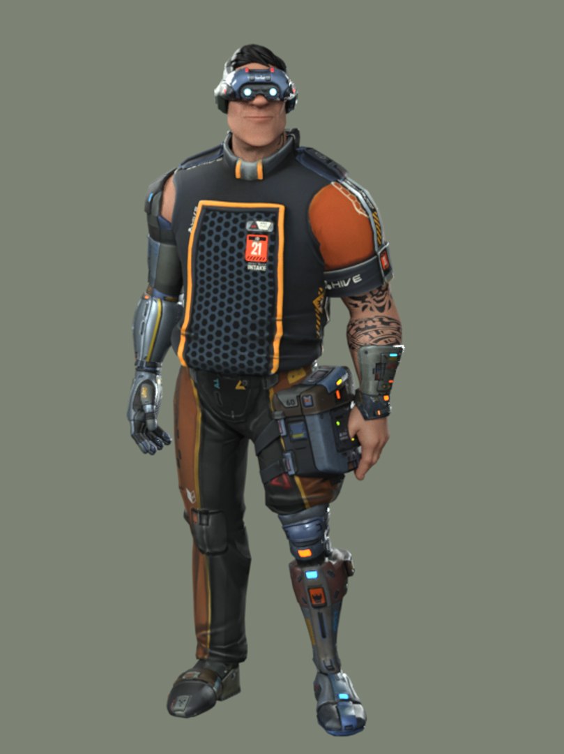 3D Model Cartoon Rigged Fighter Man-Gilberto Character 3D Model ...
