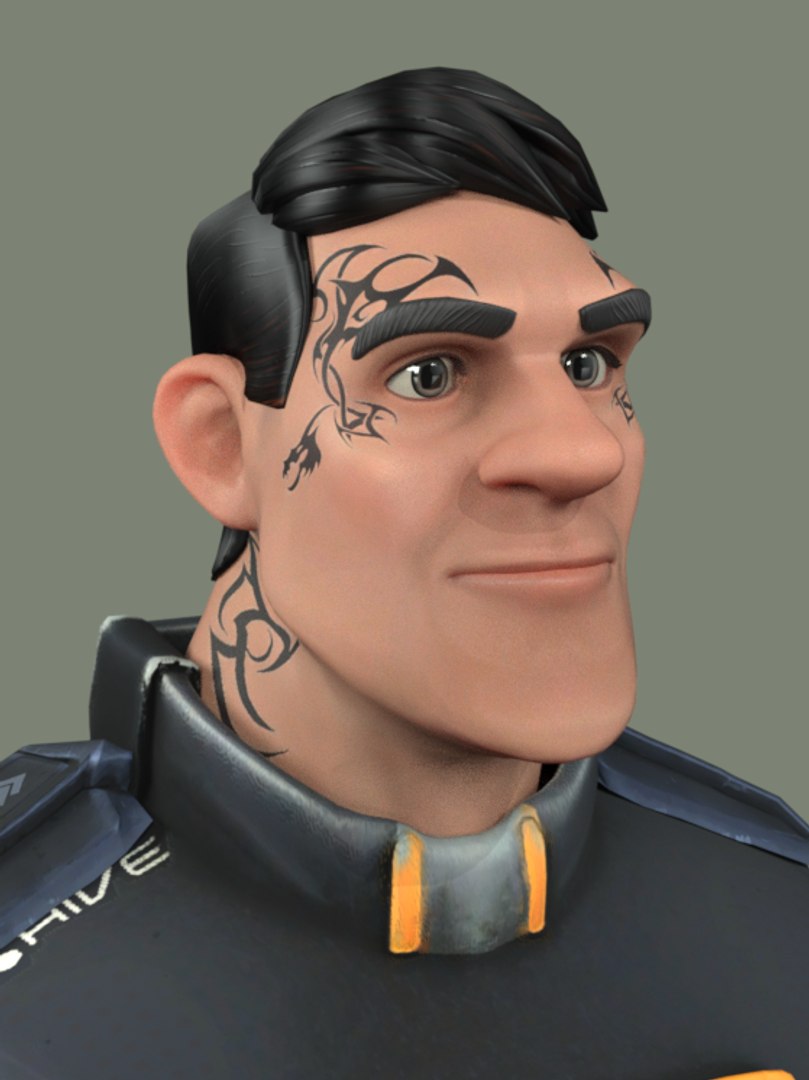3D Model Cartoon Rigged Fighter Man-Gilberto Character 3D Model ...