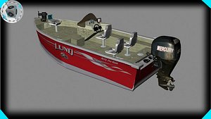 lund fishing boat 3d max