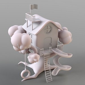 3D cartoon treehouse