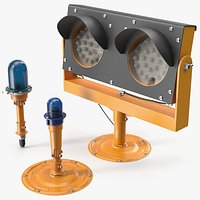 Runway Guidance Light Set with Beacons Yellow