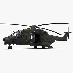 NH90 Military Transport Helicopter Green Camo with Interior