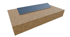 Lowpoly Ground Mounted Solar Panels-19 Rows of PV Modules 3D model