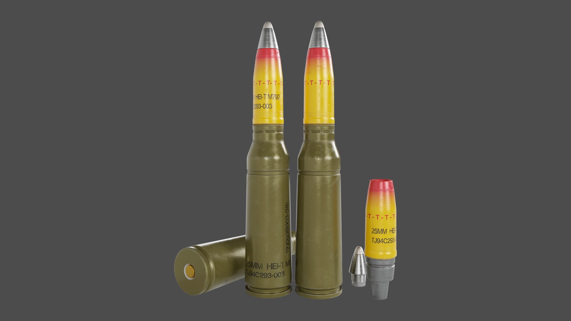 25mm X 137 M792 High Explosive Projectile Cartridge 3D - TurboSquid 2272323