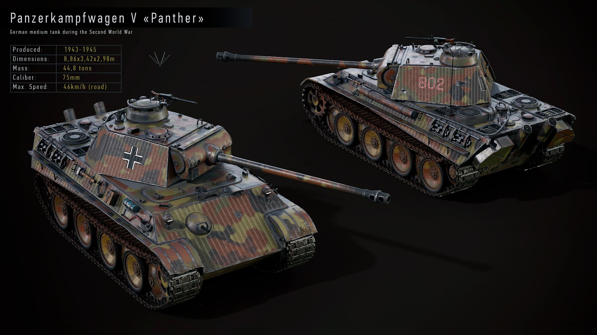 3D model panther gameready pzv tank https://p.turbosquid.com/ts-thumb/kx/sDSwoh/7yjUu8tM/render13/png/1600977021/1920x1080/fit_q87/6776494b69e183bffdfaac982c56071e50ad82d2/render13.jpg