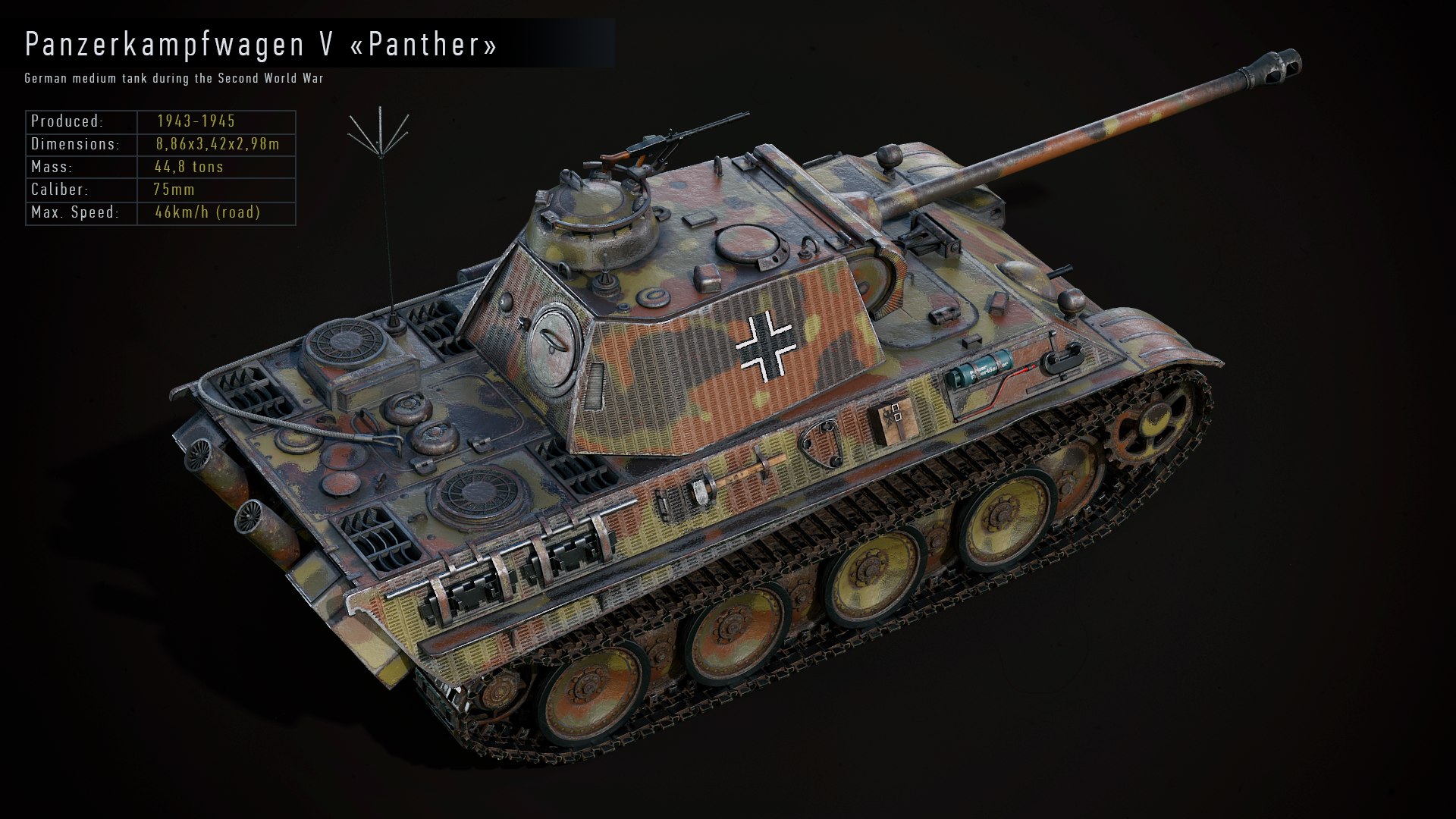 3D model panther gameready pzv tank https://p.turbosquid.com/ts-thumb/kx/sDSwoh/96P97tsI/render6/png/1600977020/1920x1080/fit_q87/bfbdb85ec190539c0bd4e1418afd63a3c5186017/render6.jpg