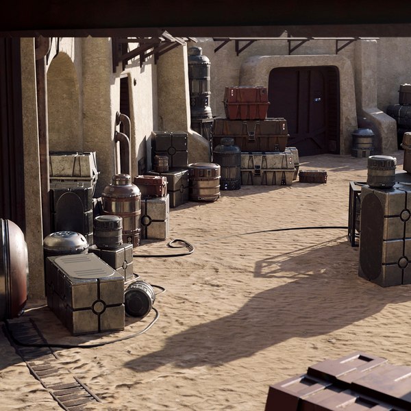 Star Wars Cargo Crates and Barrels 33 Variants - 3D Asset Kit PBR