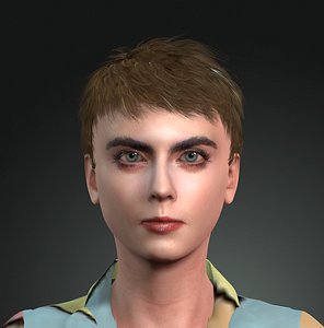 lady fighter character design 3D model
