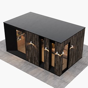 Backyard studio with furniture var 6 model