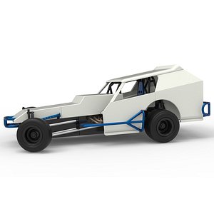 Vintage Dirt Modified stock car Version 8 while turning Scale 1 to 25 3D model