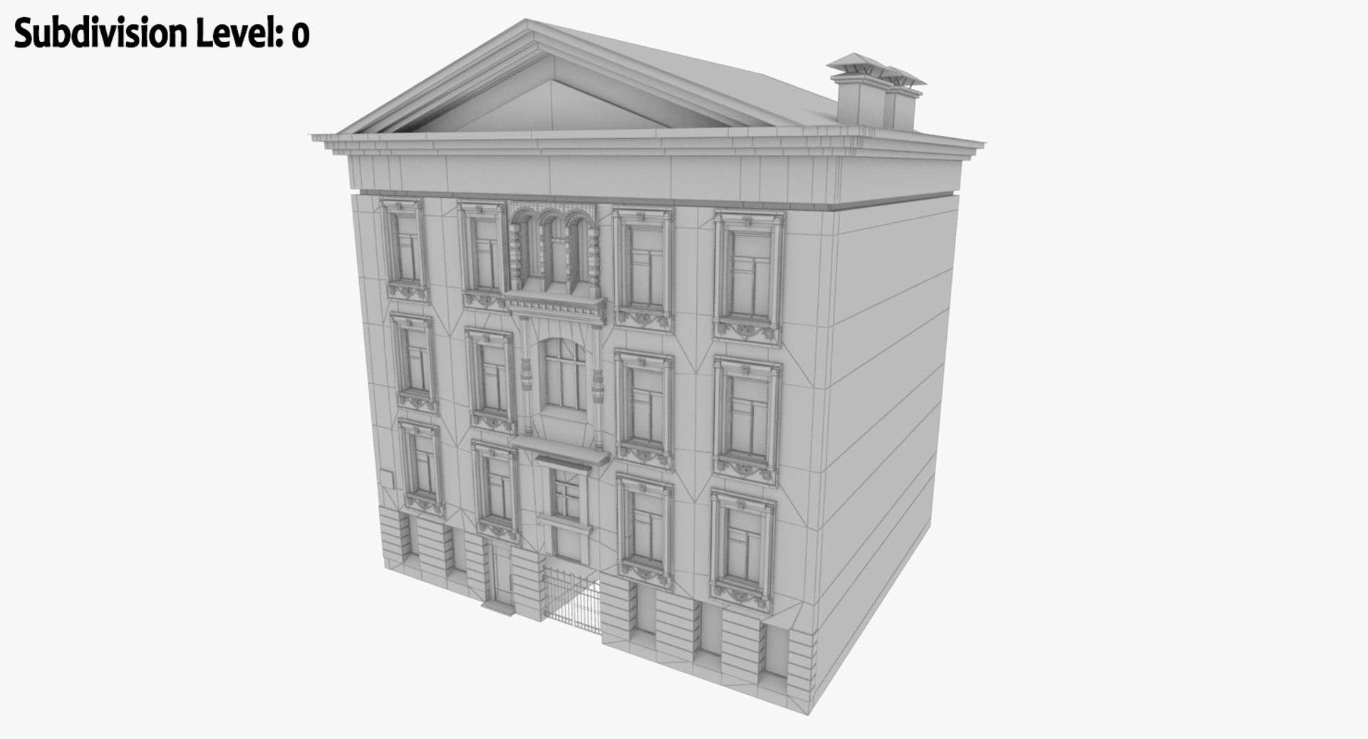 3d Model Of Vintage House Street