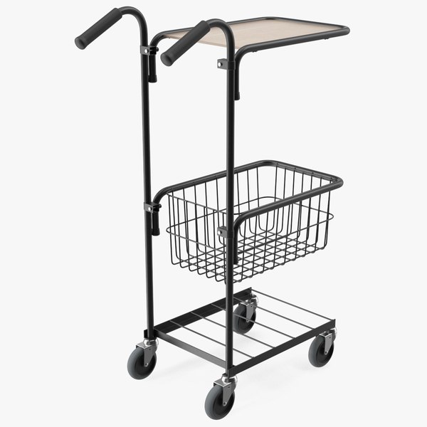 modelo 3d Mini Trolley con Balda y Cesta Negro - TurboSquid 1971089