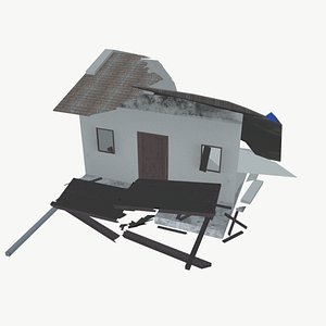 3D Broken house model