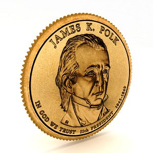 3D 11 th PRESIDENT James Polk  Presidential 1Coin model